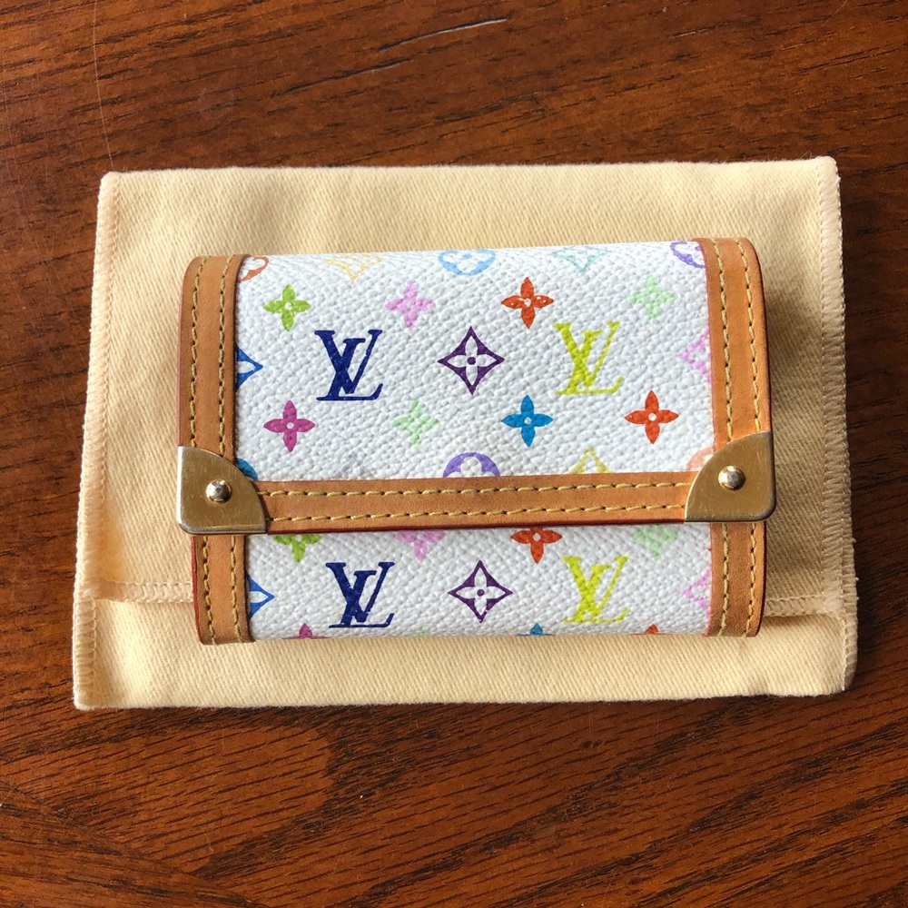 Louis Vuitton White Multicolor Small Wallet